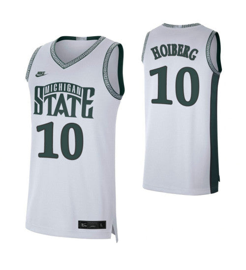 Michigan State Spartans #10 Jack Hoiberg Retro Limited College Basketball Jersey White stitched college jersey