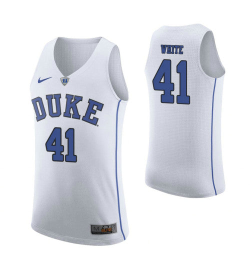 Duke Blue Devils 41 Jack White College Basketball Jersey White | Stitched Jersey RTJS 4711