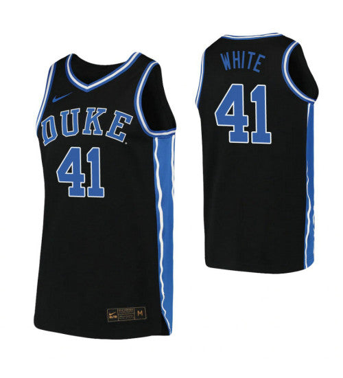 Jack White College Basketball Jersey Black Duke Blue Devils | Stitched Jersey RTJS 4021