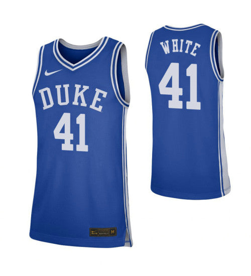 Jack White College Basketball Jersey Royal Duke Blue Devils | Stitched Jersey RTJS 4020