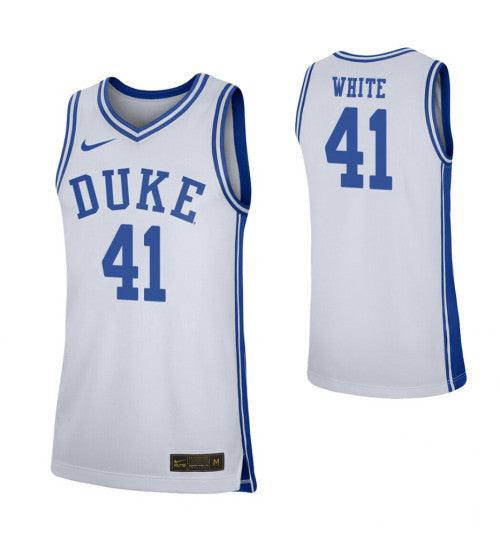 Jack White College Basketball Jersey White Duke Blue Devils | Stitched Jersey RTJS 4019