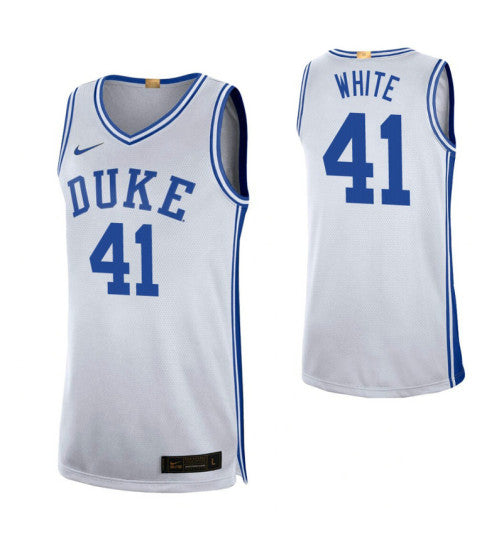 Duke Blue Devils 41 Jack White White College Basketball Jersey 7041 | Stitched Jersey RTJS 4707