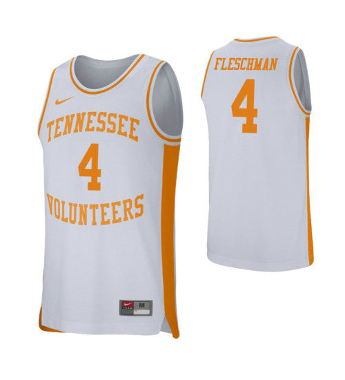 Tennessee Volunteers Jacob Fleschman White stitched throwback college basketball jersey