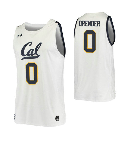 Jacob Orender College Basketball Jersey White California Golden Bears | Stitched Jersey RTJS 4018