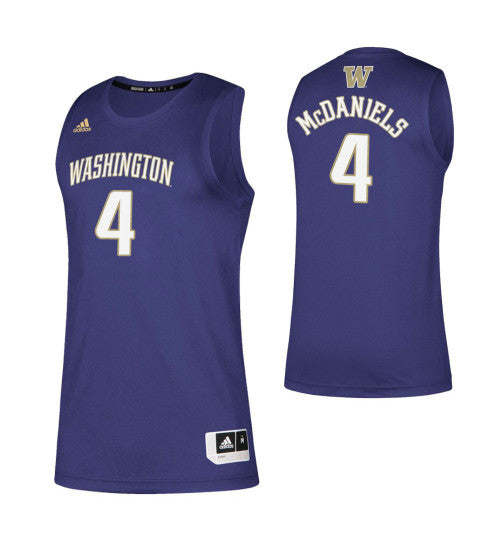 Washington Huskies Jaden Mcdaniels #4 Purple stitched throwback college basketball jersey