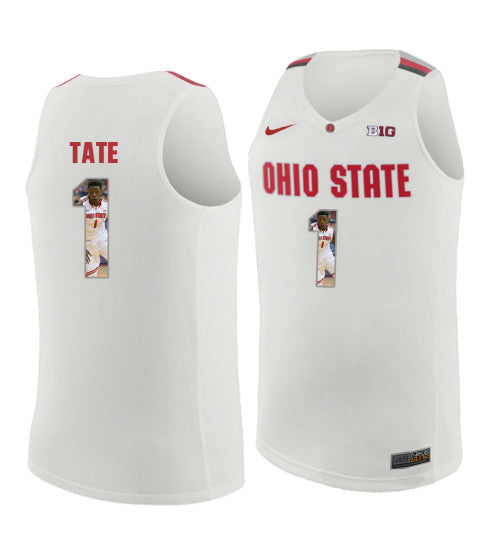 Ohio State Buckeyes 1 Jaesean Tate College Basketball Jersey White 3956 | Stitched Jersey RTJS 7792