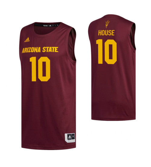 Arizona State Sun Devils 10 Jaelen House College Basketball Jersey Maroon | Stitched Jersey RTJS 5672