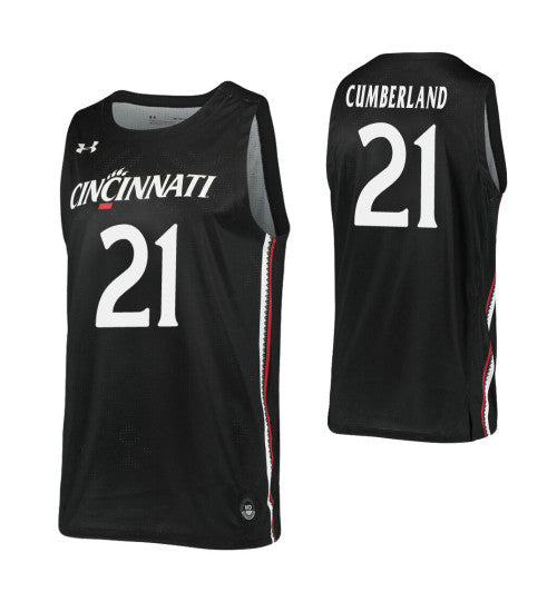 Jaevin Cumberland College Basketball Jersey Black Cincinnati Bearcats stitched retro jersey