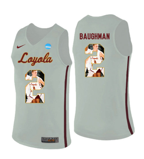 Loyola Chi Ramblers 2 Jake Baughman College Basketball Jersey White stitched retro jersey