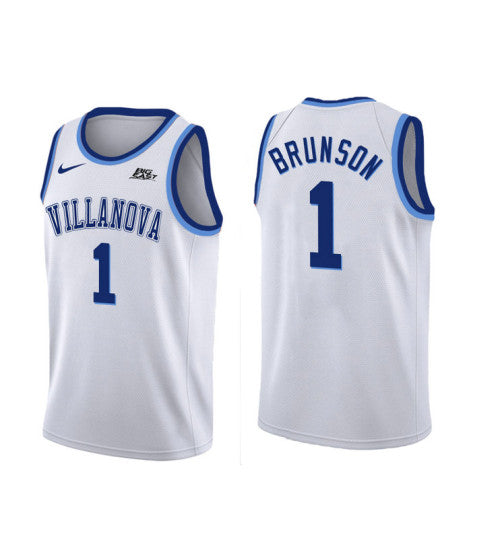 Villanova Wildcats Jalen Brunson 11147 #1 White stitched throwback college basketball jersey