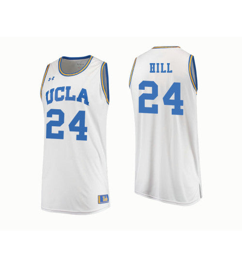 UCLA Bruins Jalen Hill #24 White stitched throwback college basketball jersey