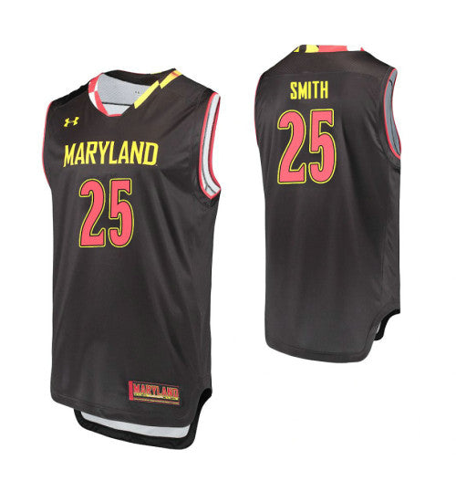 Maryland Terrapins 25 Jalen Smith Black College Basketball Jersey | Stitched Jersey RTJS 9055
