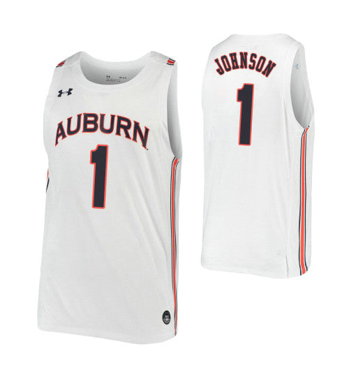 Auburn Tigers 1 Jamal Johnson White College Basketball Jersey | Stitched Jersey RTJS 5411