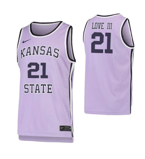 James Love Iii Kansas State Wildcats Purple College Basketball Jersey stitched retro jersey