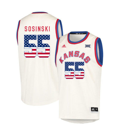 Kansas Jayhawks 55 James Sosinski College Basketball Jersey Cream | Stitched Jersey RTJS 3766