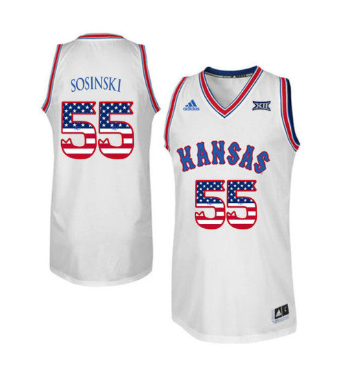 Kansas Jayhawks 55 James Sosinski College Basketball Jersey White | Stitched Jersey RTJS 3764