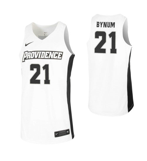 Providence Friars Jared Bynum #21 White stitched throwback college basketball jersey