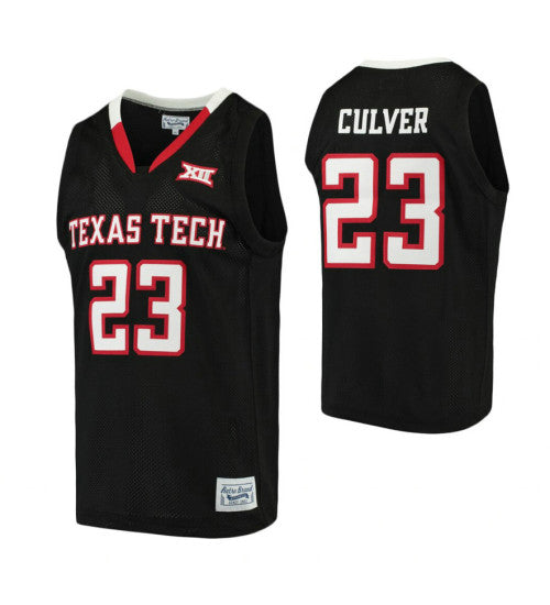 Texas Tech Red Raiders 23 Jarrett Culver Black College Basketball Jersey | Stitched Jersey RTJS 6792