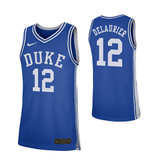 Javin Delaurier College Basketball Jersey Royal Duke Blue Devils stitched retro jersey