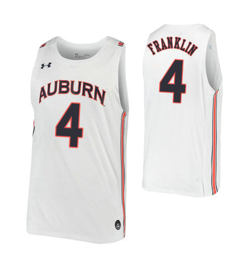 Auburn Tigers 4 Javon Franklin White College Basketball Jersey | Stitched Jersey RTJS 5397