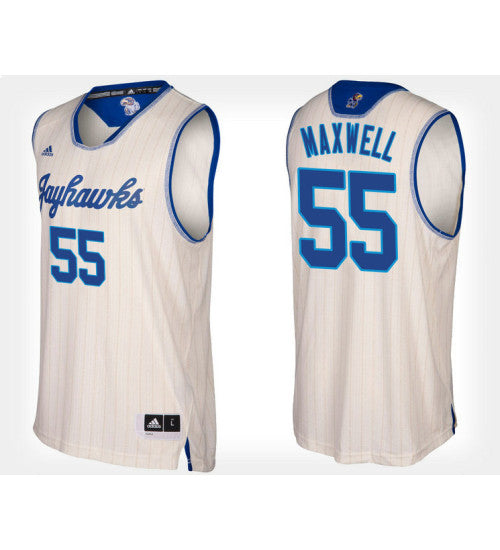 Kansas Jayhawks 55 Evan Maxwell Cream Alternate College Basketball Jersey | Stitched Jersey RTJS 3769