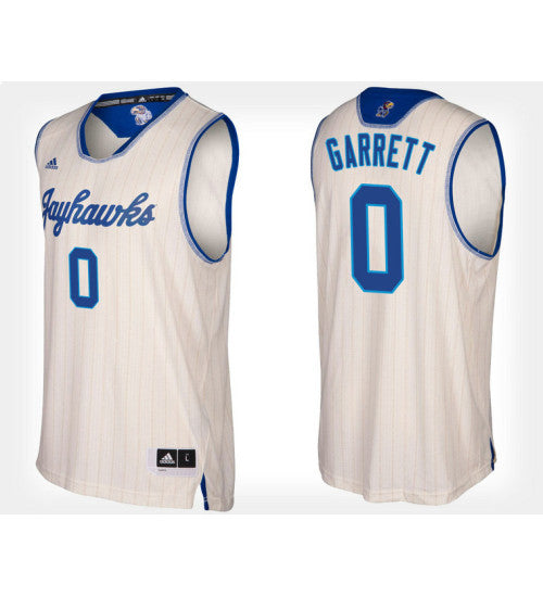 Kansas Jayhawks 0 Marcus Garrett Cream Alternate College Basketball Jersey stitched retro jersey