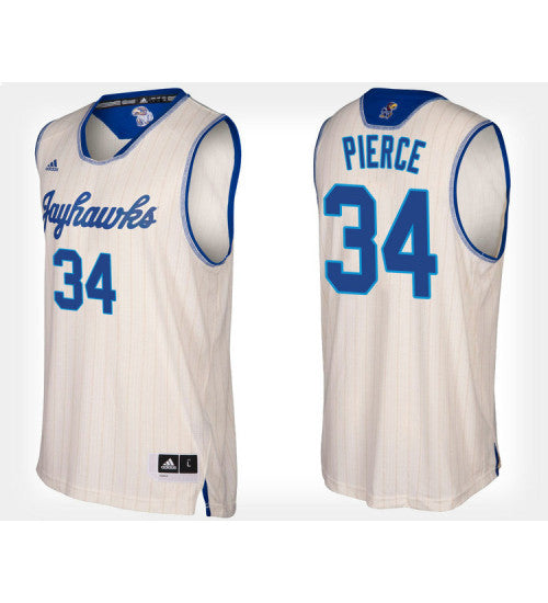 Kansas Jayhawks 34 Paul Pierce Cream Alternate College Basketball Jersey stitched retro jersey