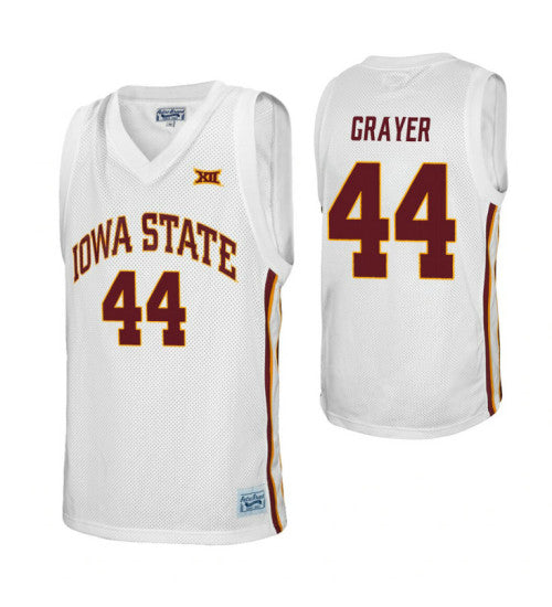 Iowa State Cyclones 44 Jeff Grayer Alumni College Basketball Jersey White | Stitched Jersey RTJS 4033