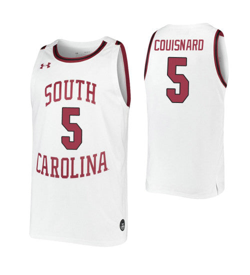 South Carolina Gamecocks Jermaine Couisnard #5 White stitched throwback college basketball jersey