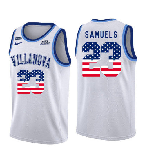 Villanova Wildcats Jermaine Samuels 11192 #23 White stitched throwback college basketball jersey