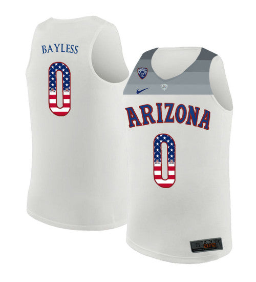 Arizona Wildcats 0 Jerryd Bayless College Basketball Jersey White 6095 | Stitched Jersey RTJS 5653