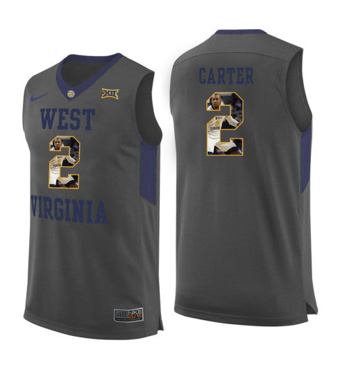 West Virginia Mountaineers 2 Jevon Carter College Basketball Jersey Gray 5691 | Stitched Jersey RTJS 6057