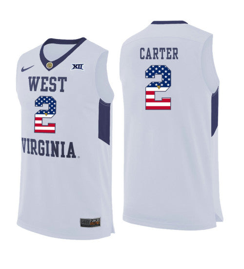 West Virginia Mountaineers 2 Jevon Carter College Basketball Jersey White 5696 | Stitched Jersey RTJS 6052