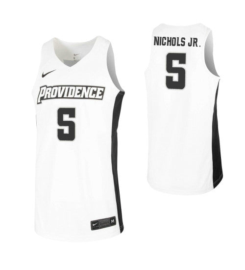Jimmy Nichols Jr College Basketball Jersey White Providence Friars stitched retro jersey