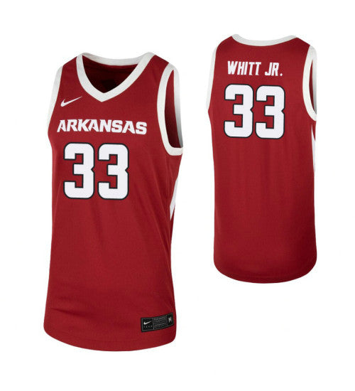 Arkansas Razorbacks 33 Jimmy Whitt Jr Cardinal College Basketball Jersey | Stitched Jersey RTJS 5454