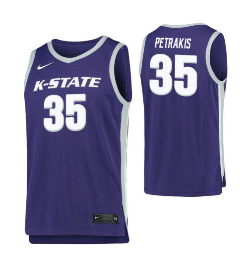 Kansas State Wildcats 35 Joe Petrakis Purple College Basketball Jersey 2198 stitched retro jersey