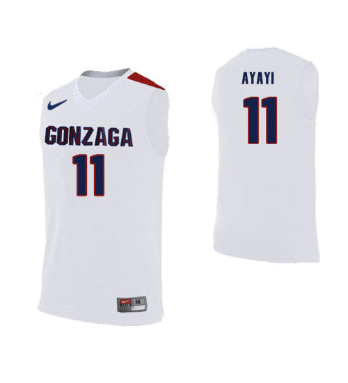 Gonzaga Bulldogs 11 Joel Ayayi White College Basketball Jersey stitched retro jersey