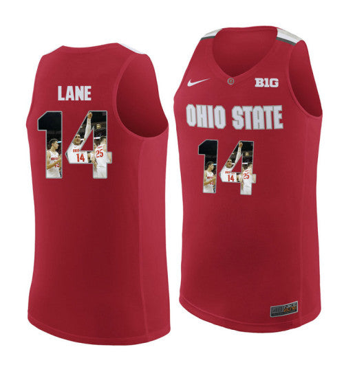 Ohio State Buckeyes 14 Joey Lane College Basketball Jersey Red 3977 | Stitched Jersey RTJS 7771