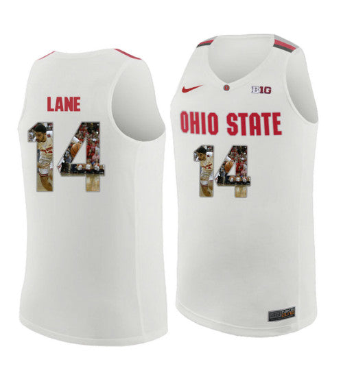 Ohio State Buckeyes 14 Joey Lane College Basketball Jersey White 3978 | Stitched Jersey RTJS 7770