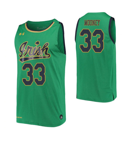 Notre Dame Fighting Irish #33 John Mooney Kelly Green College Basketball Jersey stitched college jersey