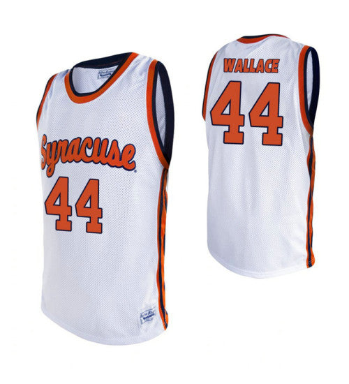 Wallace White Syracuse John #44 Orange stitched throwback college basketball jersey