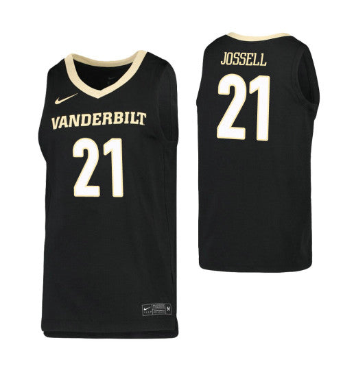 Jon Jossell College Basketball Jersey Black Vanderbilt Commodores | Stitched Jersey RTJS 3969