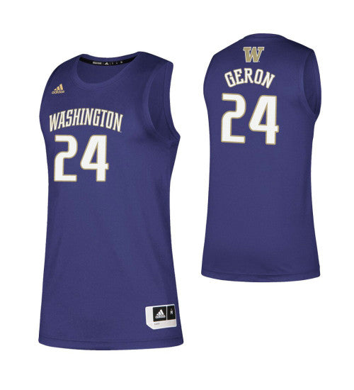 Washington Huskies 24 Jonah Geron College Basketball Jersey Purple | Stitched Jersey RTJS 6107