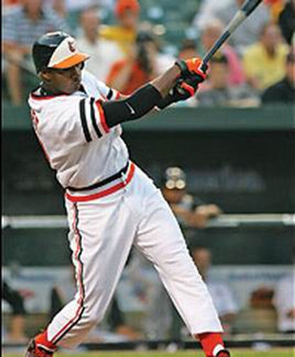 Baltimore Orioles Adam Jones 1980s Cooperstown MLB jersey front view