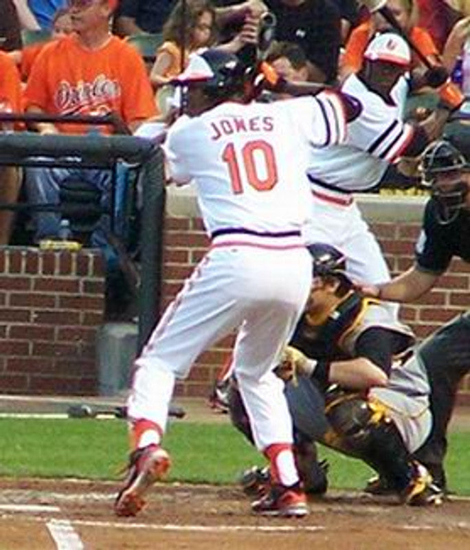 Baltimore Orioles Adam Jones 1980s Cooperstown MLB jersey front view