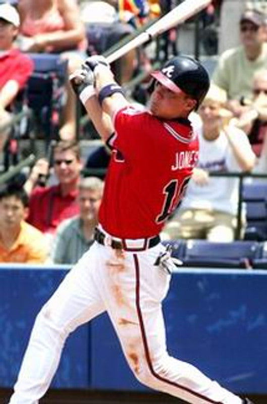 Atlanta Braves Chipper Jones MLB jersey front view