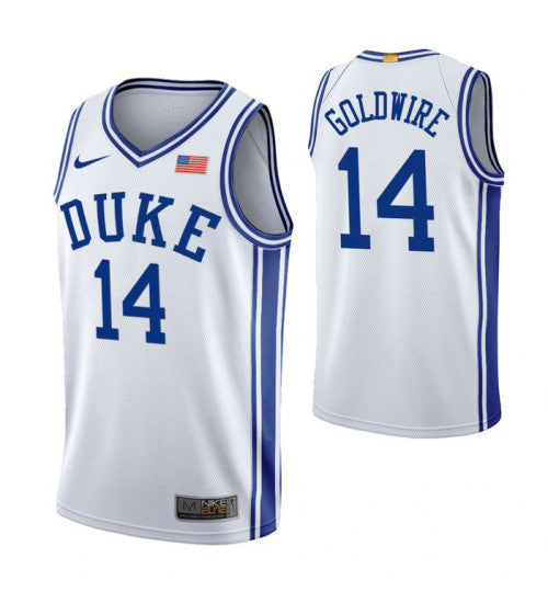 Duke Blue Devils Jordan Goldwire White College Basketball Jersey | Stitched Jersey RTJS 4639