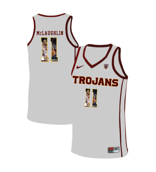 USC Trojans Jordan Mclaughlin 10935 #11 White stitched throwback college basketball jersey