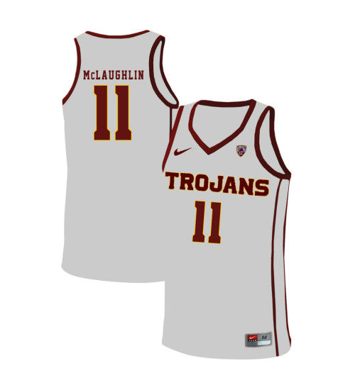 USC Trojans Jordan Mclaughlin 10937 #11 White stitched throwback college basketball jersey
