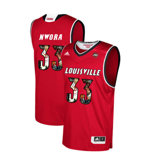 Louisville Cardinals 33 Jordan Nwora College Basketball Jersey Red 2448 stitched retro jersey